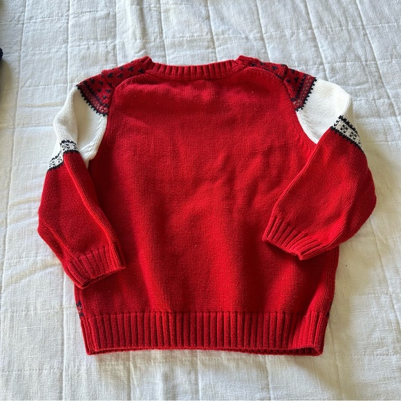Red and White Moose Sweater by Janie and Jack 2T - Picture 2 of 3